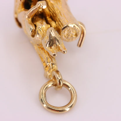 Vintage 9ct Hallmarked Gold Squirrel Eating Nut Charm Moving Animal Pendant Gift