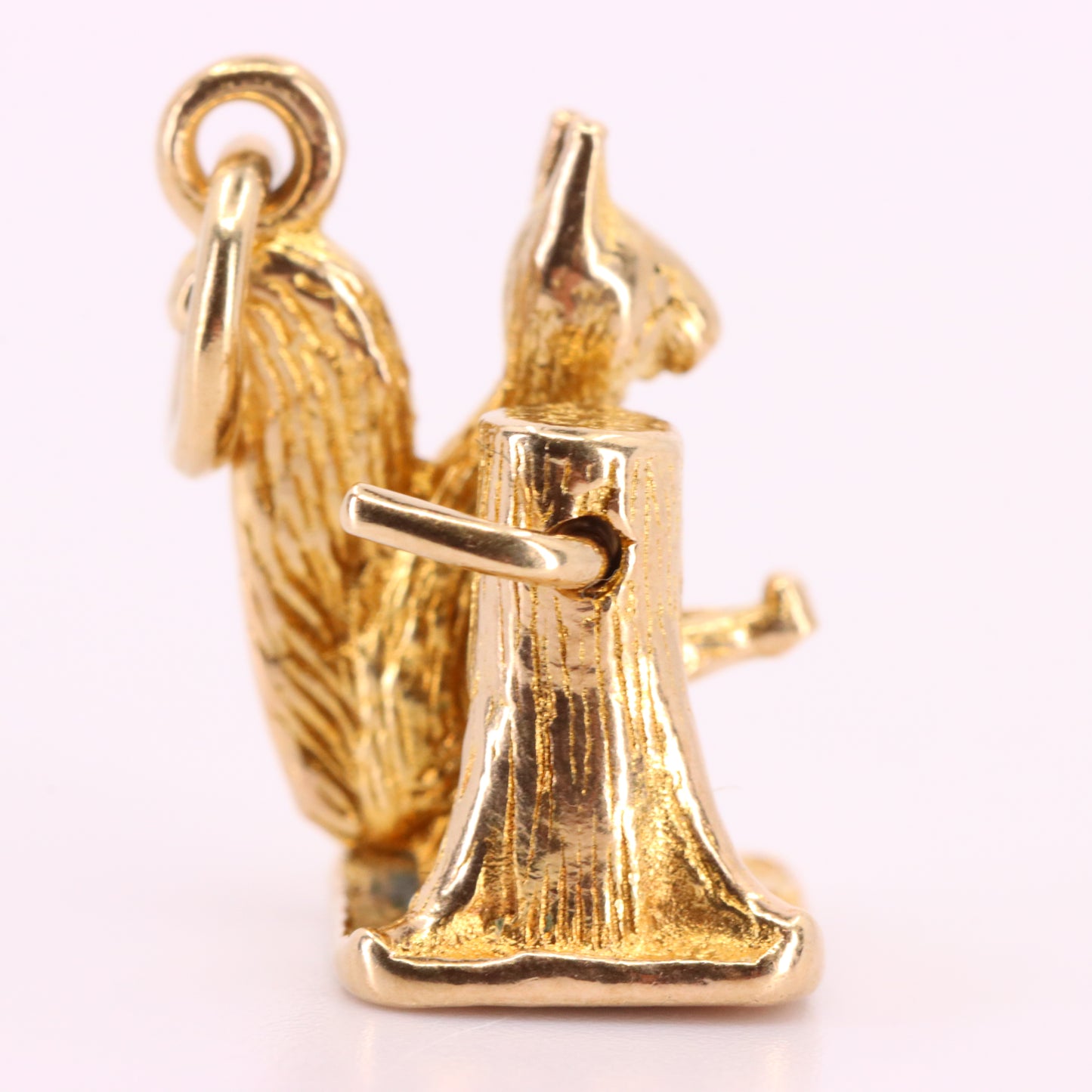 Vintage 9ct Hallmarked Gold Squirrel Eating Nut Charm Moving Animal Pendant Gift