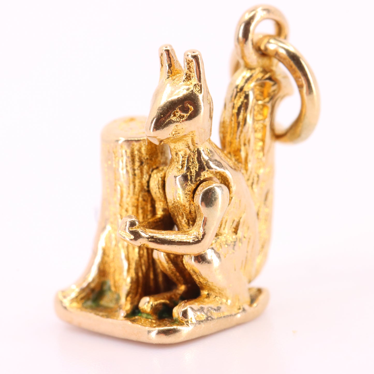 Vintage 9ct Hallmarked Gold Squirrel Eating Nut Charm Moving Animal Pendant Gift