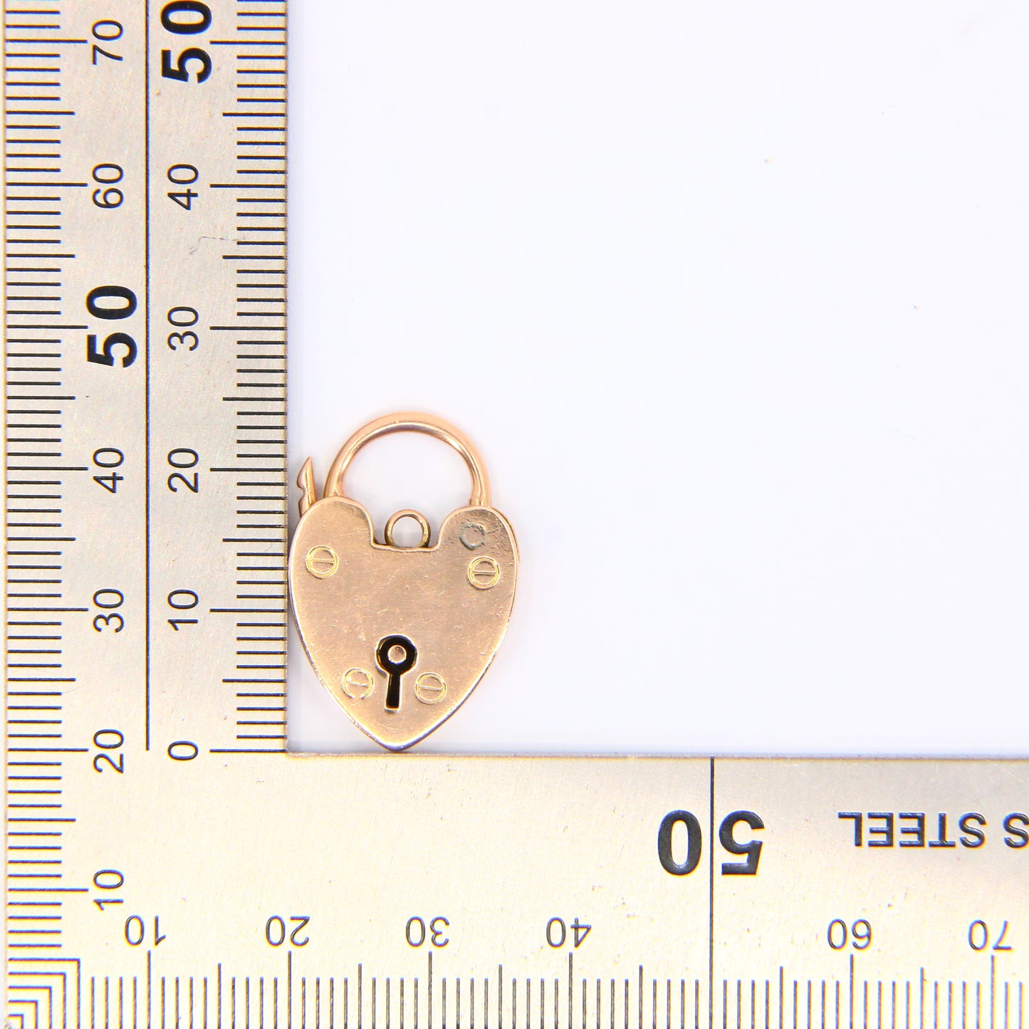 Vintage 9ct Heart Lock Gold Charm Padlock Closer Pendant Solid Gold Gifts Crafts