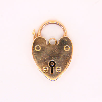 Vintage 9ct Heart Lock Gold Charm Padlock Closer Pendant Solid Gold Gifts Crafts