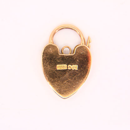 Vintage 9ct Heart Lock Gold Charm Padlock Closer Pendant Solid Gold Gifts Crafts