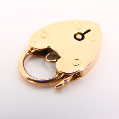 Vintage 9ct Heart Lock Gold Charm Padlock Closer Pendant Solid Gold Gifts Crafts