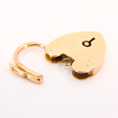 Vintage 9ct Heart Lock Gold Charm Padlock Closer Pendant Solid Gold Gifts Crafts