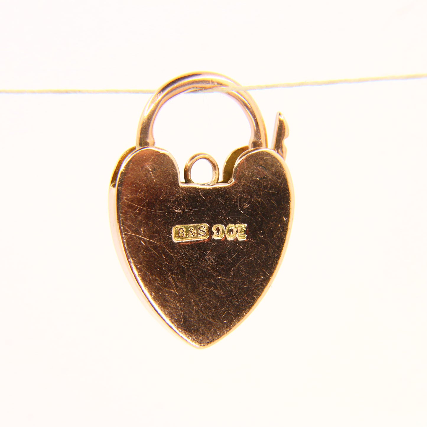 Vintage 9ct Heart Lock Gold Charm Padlock Closer Pendant Solid Gold Gifts Crafts