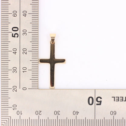 Vintage 9ct Gold Cross Pendant Hallmarked Plain Yellow Gold Christian Charm