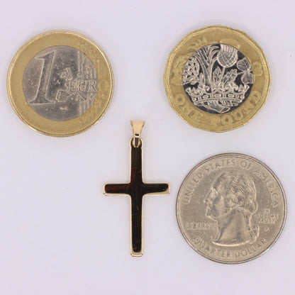 Vintage 9ct Gold Cross Pendant Hallmarked Plain Yellow Gold Christian Charm