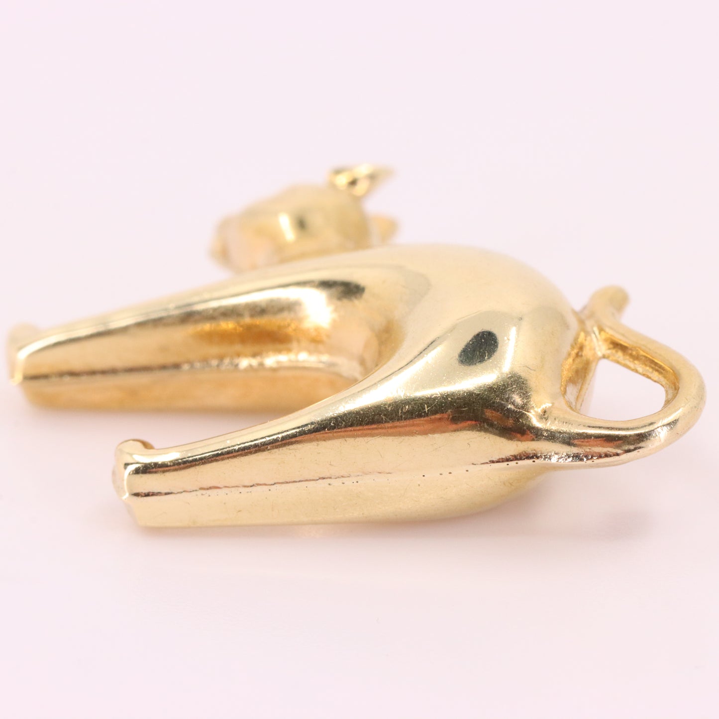 Vintage 9ct Hallmarked Yellow Gold Scaredy Cat Pendant Arched Back Animal Charm