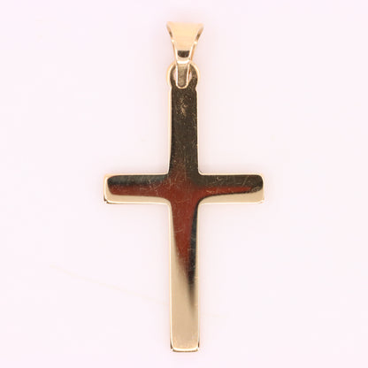 Vintage 9ct Gold Cross Pendant Hallmarked Plain Yellow Gold Christian Charm