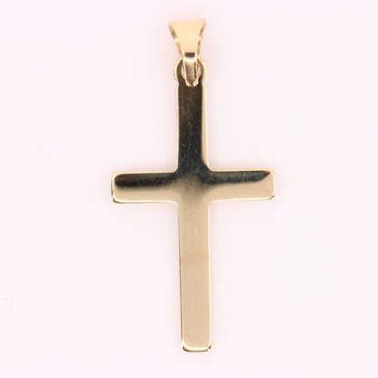 Vintage 9ct Gold Cross Pendant Hallmarked Plain Yellow Gold Christian Charm