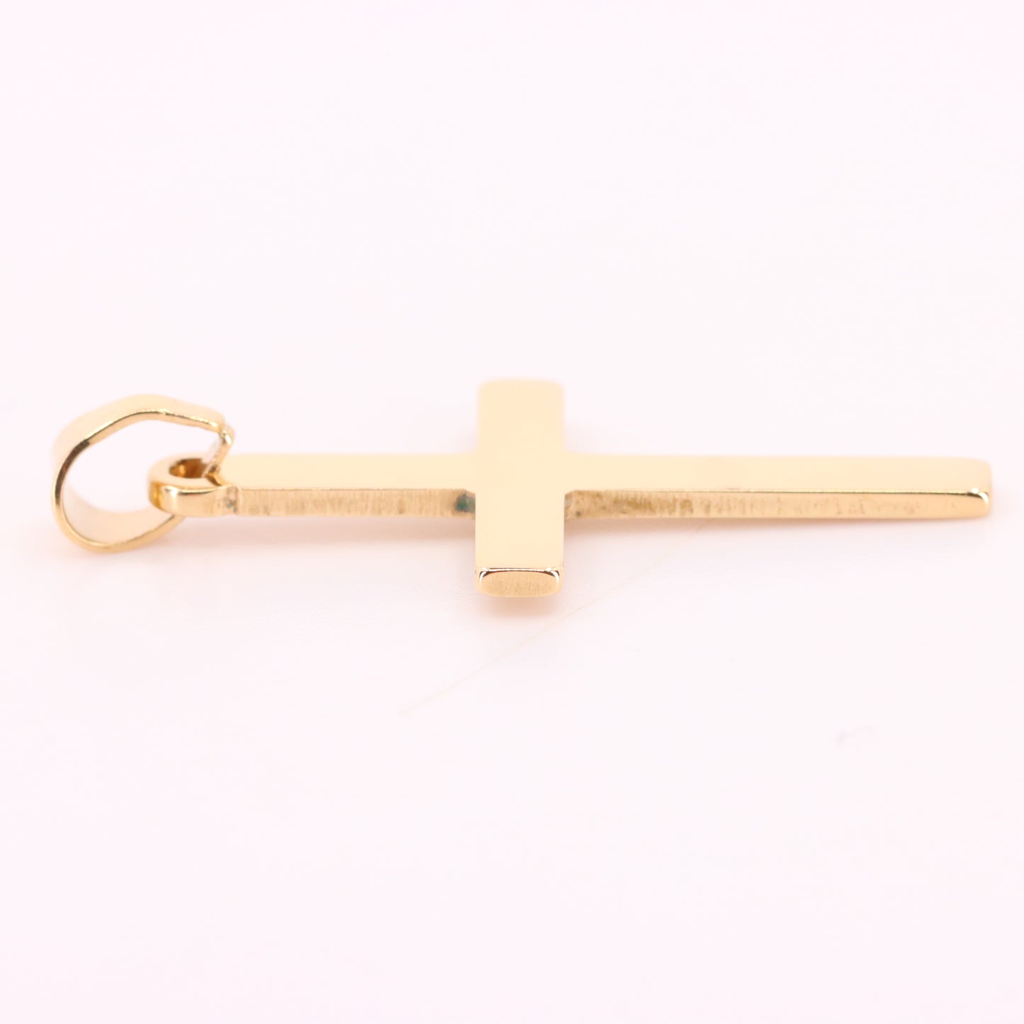 Vintage 9ct Gold Cross Pendant Hallmarked Plain Yellow Gold Christian Charm