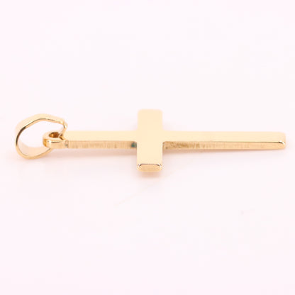 Vintage 9ct Gold Cross Pendant Hallmarked Plain Yellow Gold Christian Charm