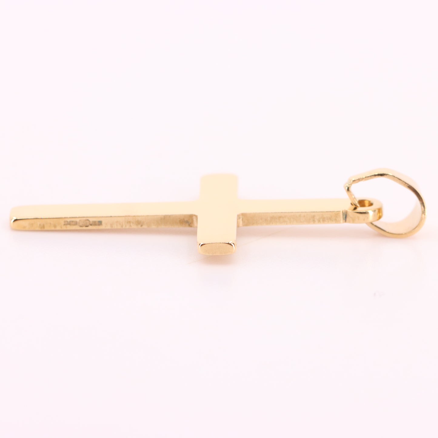 Vintage 9ct Gold Cross Pendant Hallmarked Plain Yellow Gold Christian Charm