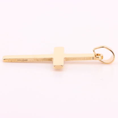 Vintage 9ct Gold Cross Pendant Hallmarked Plain Yellow Gold Christian Charm