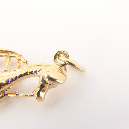 Vintage 9ct Hallmarked Gold Nessie Bagpipe Pendant Loch Ness Monster Charm