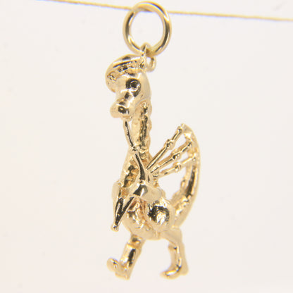 Vintage 9ct Hallmarked Gold Nessie Bagpipe Pendant Loch Ness Monster Charm