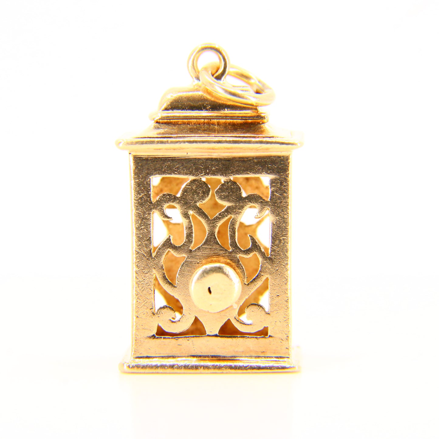 Vintage 9ct Clock Charm Moving Hands Hallmarked Yellow Gold Mantel Clock Pendant