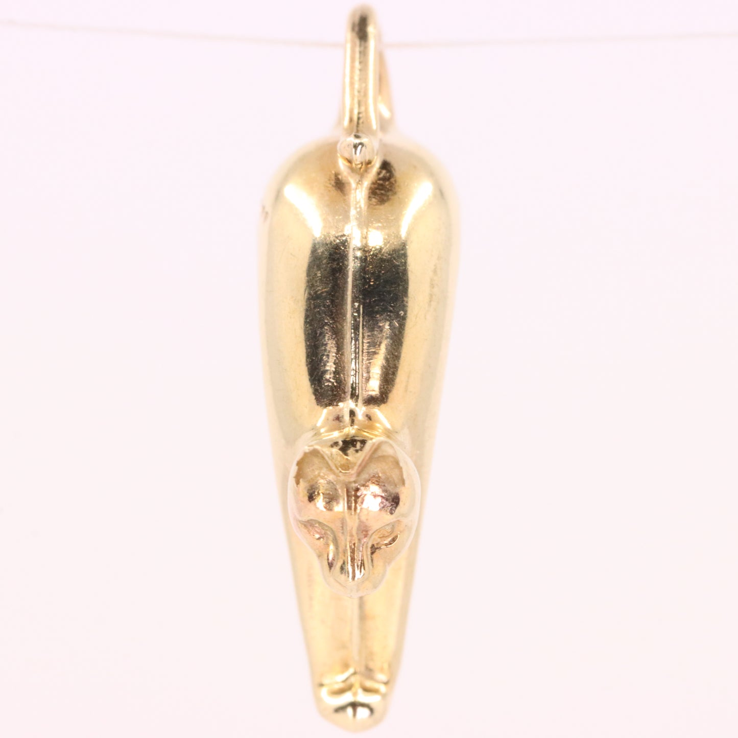 Vintage 9ct Hallmarked Yellow Gold Scaredy Cat Pendant Arched Back Animal Charm