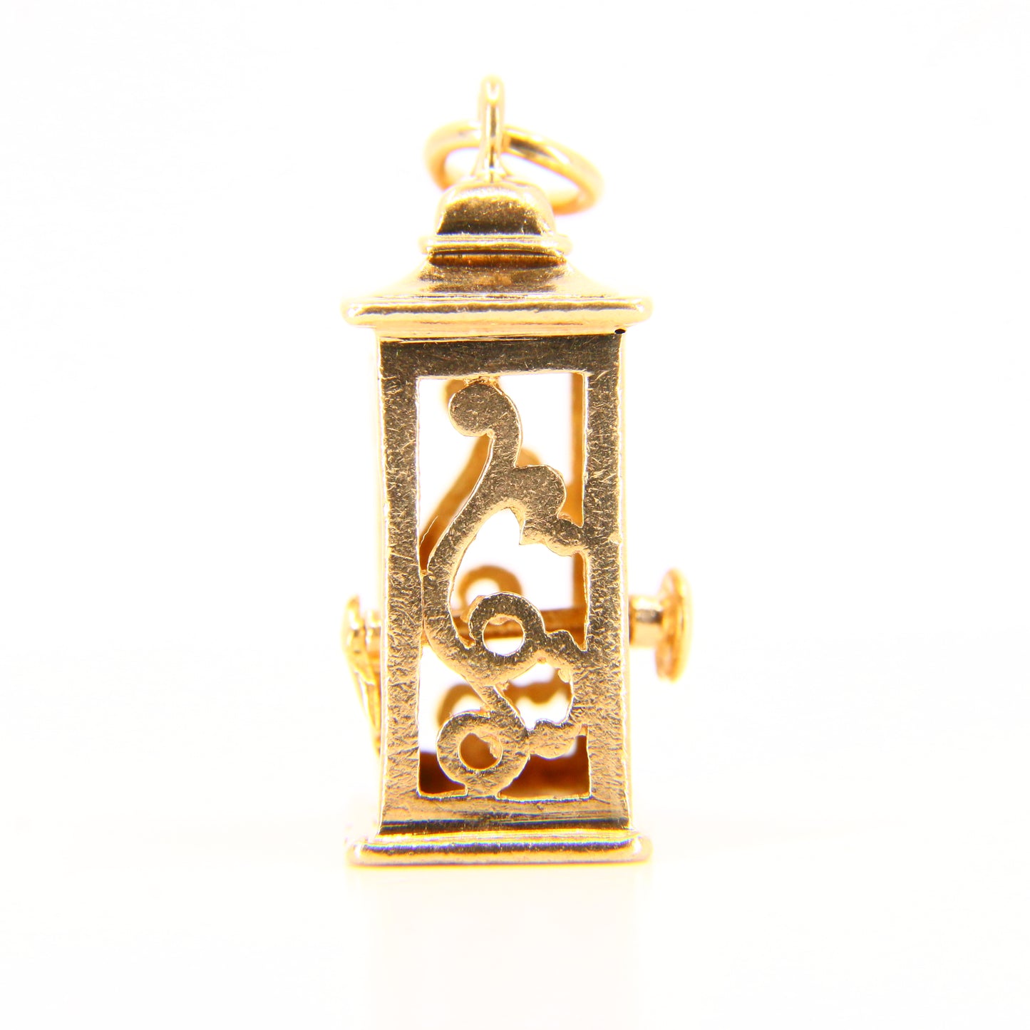 Vintage 9ct Clock Charm Moving Hands Hallmarked Yellow Gold Mantel Clock Pendant