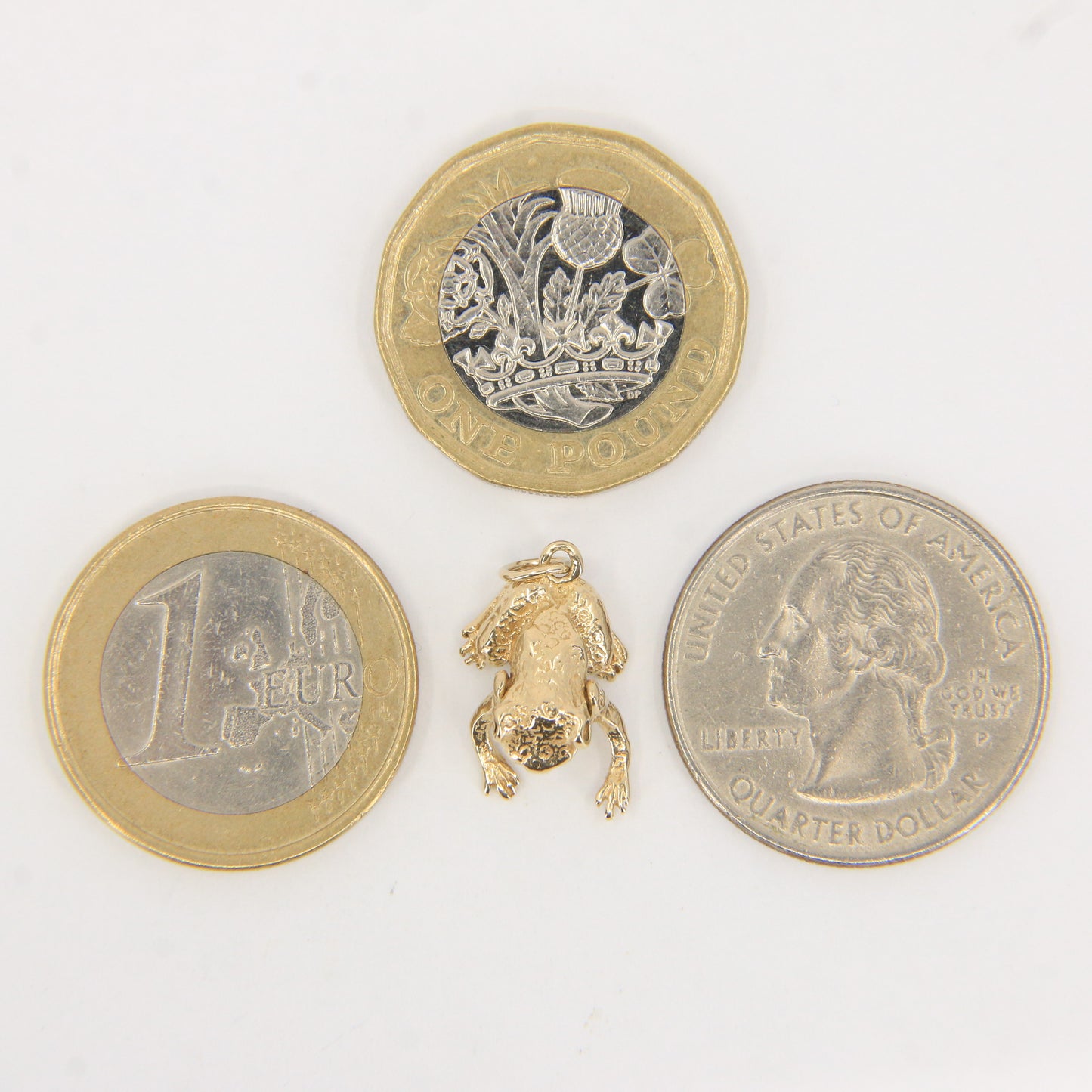 Vintage 9ct Hallmarked Gold Frog Pendant Charm Moving Legs Opening Mouth