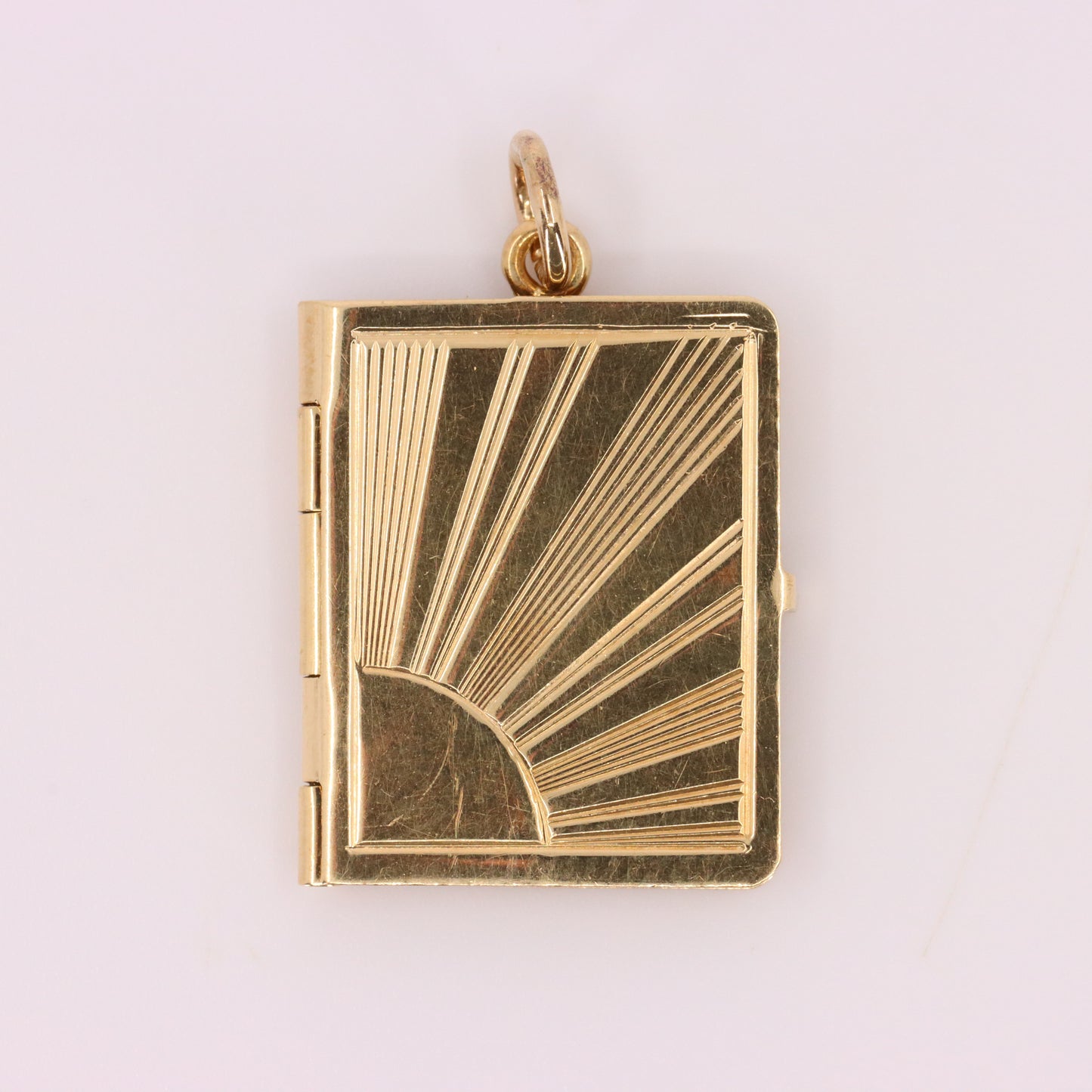 Vintage 9ct Hallmarked Gold 2 Photo Sunburst Locket Pendant Yellow Gold Charm