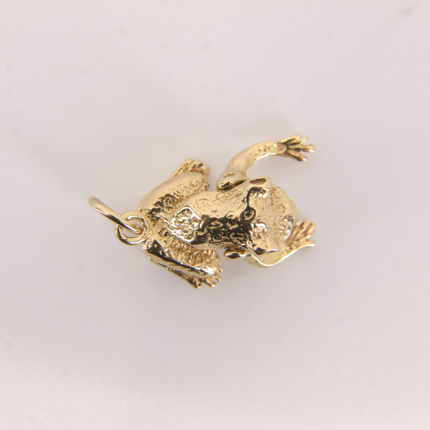 Vintage 9ct Hallmarked Gold Frog Pendant Charm Moving Legs Opening Mouth