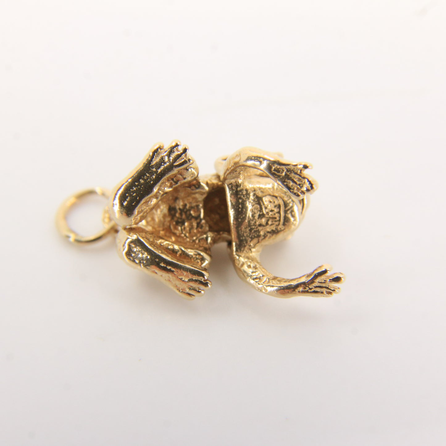Vintage 9ct Hallmarked Gold Frog Pendant Charm Moving Legs Opening Mouth