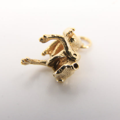 Vintage 9ct Hallmarked Gold Frog Pendant Charm Moving Legs Opening Mouth