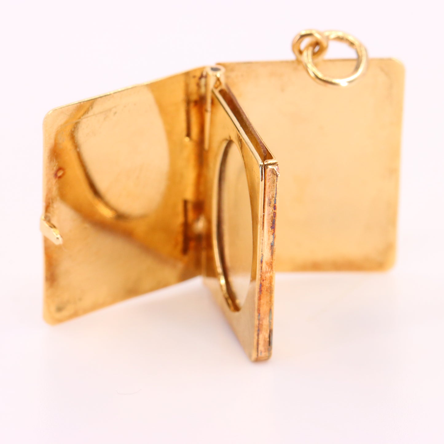 Vintage 9ct Hallmarked Gold 2 Photo Sunburst Locket Pendant Yellow Gold Charm