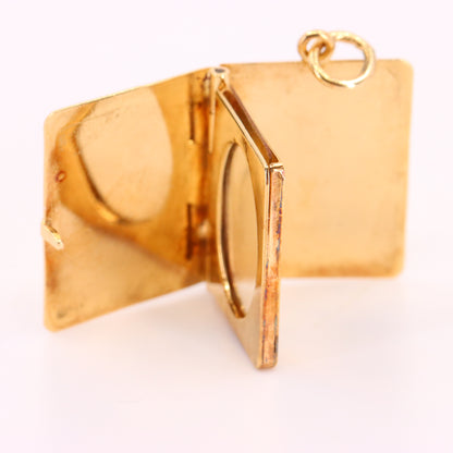 Vintage 9ct Hallmarked Gold 2 Photo Sunburst Locket Pendant Yellow Gold Charm