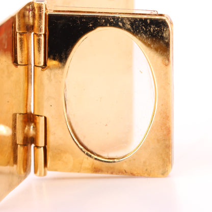 Vintage 9ct Hallmarked Gold 2 Photo Sunburst Locket Pendant Yellow Gold Charm