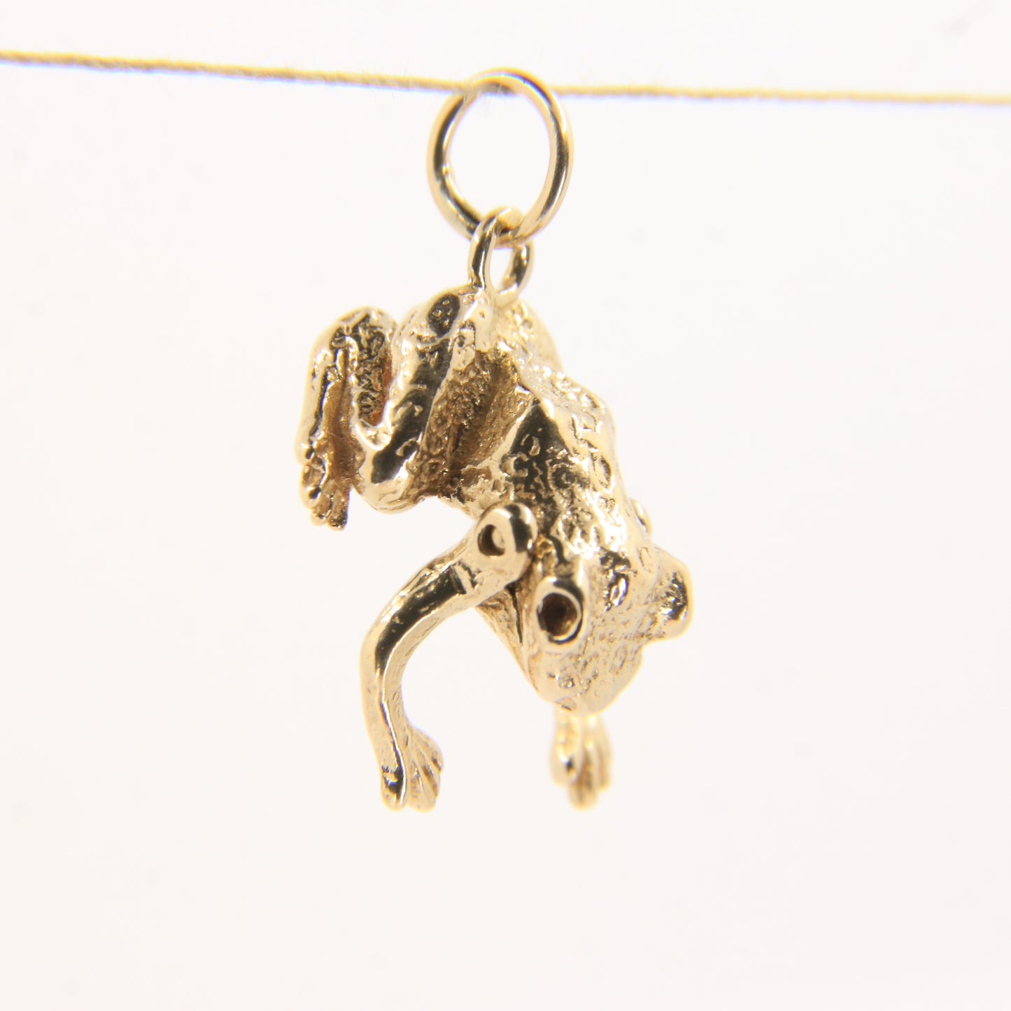 Vintage 9ct Hallmarked Gold Frog Pendant Charm Moving Legs Opening Mouth