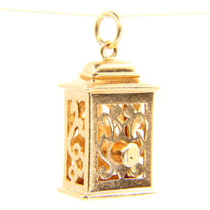 Vintage 9ct Clock Charm Moving Hands Hallmarked Yellow Gold Mantel Clock Pendant