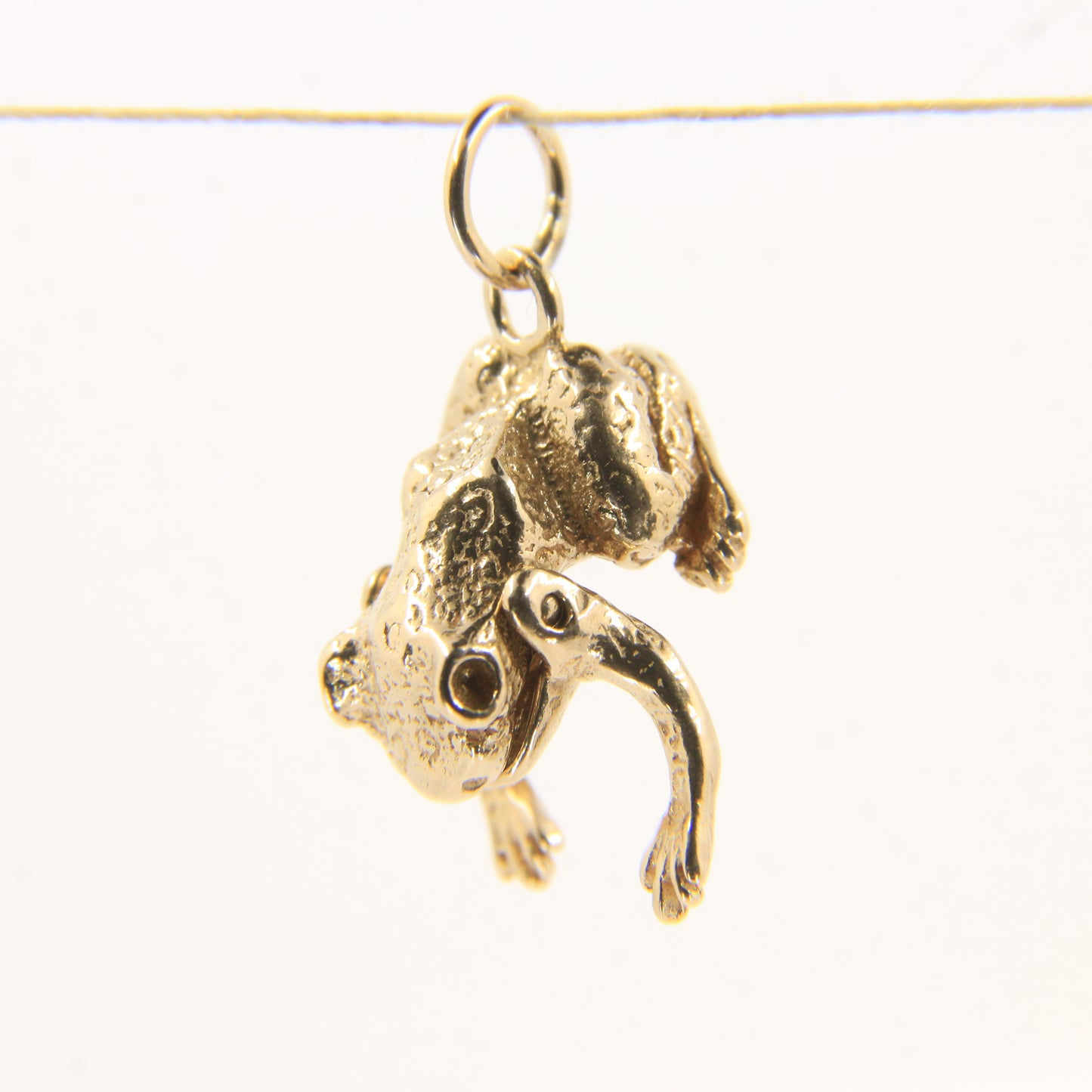 Vintage 9ct Hallmarked Gold Frog Pendant Charm Moving Legs Opening Mouth