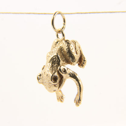 Vintage 9ct Hallmarked Gold Frog Pendant Charm Moving Legs Opening Mouth