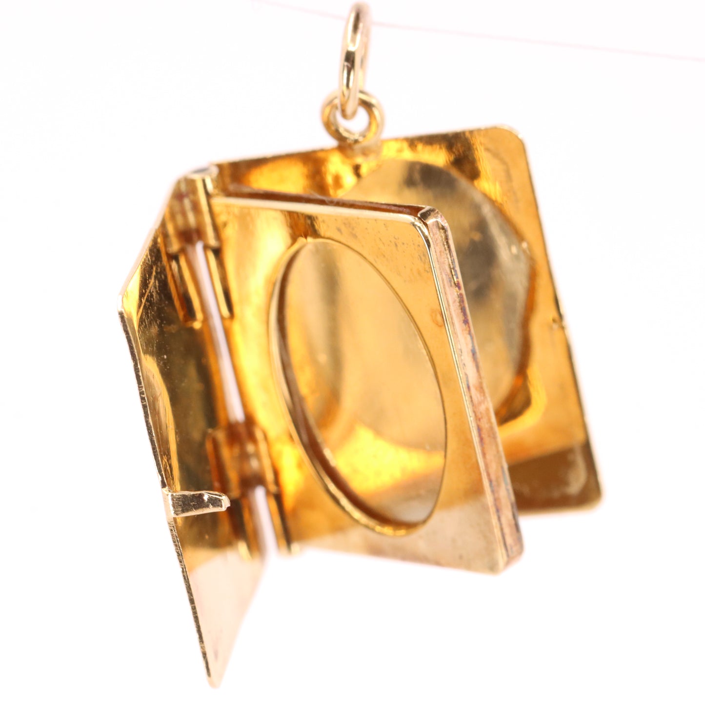 Vintage 9ct Hallmarked Gold 2 Photo Sunburst Locket Pendant Yellow Gold Charm