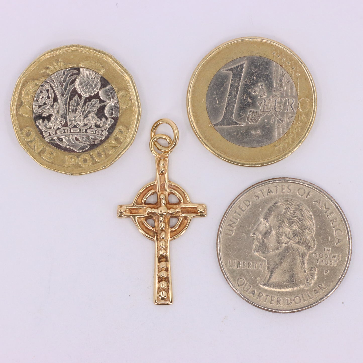 Vintage 9ct Gold Hallmarked Edinburgh Celtic Cross Pendant Christian Charm
