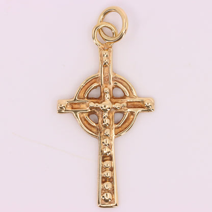 Vintage 9ct Gold Hallmarked Edinburgh Celtic Cross Pendant Christian Charm