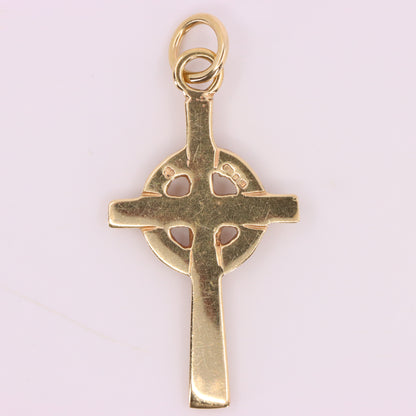 Vintage 9ct Gold Hallmarked Edinburgh Celtic Cross Pendant Christian Charm