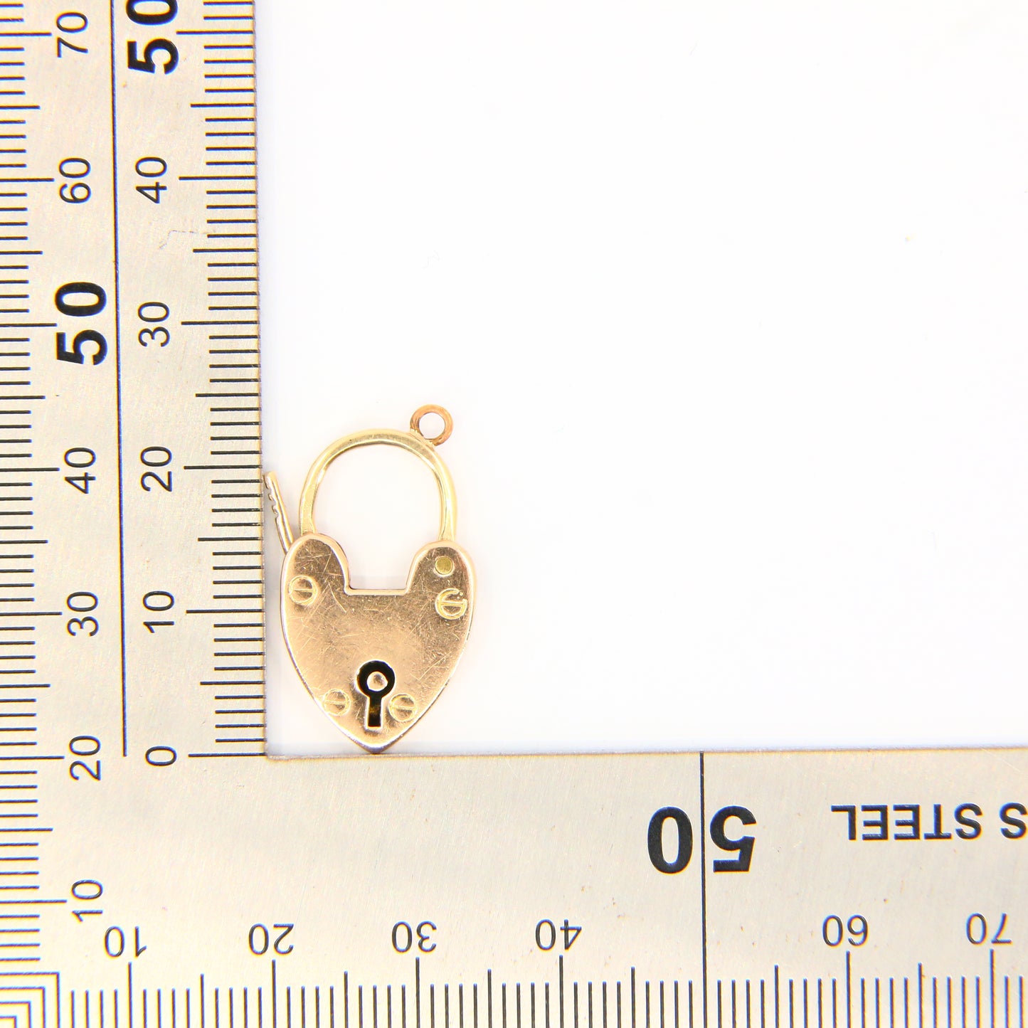 Vintage 9ct Heart Lock Gold Charm Padlock Closer Pendant Solid Gold Gifts Crafts