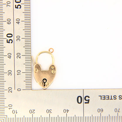 Vintage 9ct Heart Lock Gold Charm Padlock Closer Pendant Solid Gold Gifts Crafts