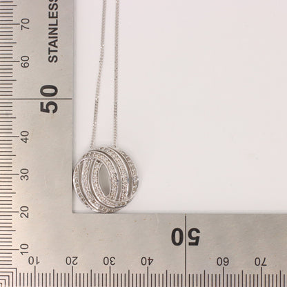 Vintage 18ct White Gold ILIANA 0.50ct Diamond 18 Inch Pendant Necklace Boxed