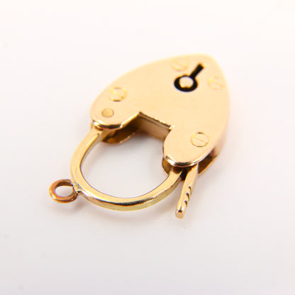 Vintage 9ct Heart Lock Gold Charm Padlock Closer Pendant Solid Gold Gifts Crafts