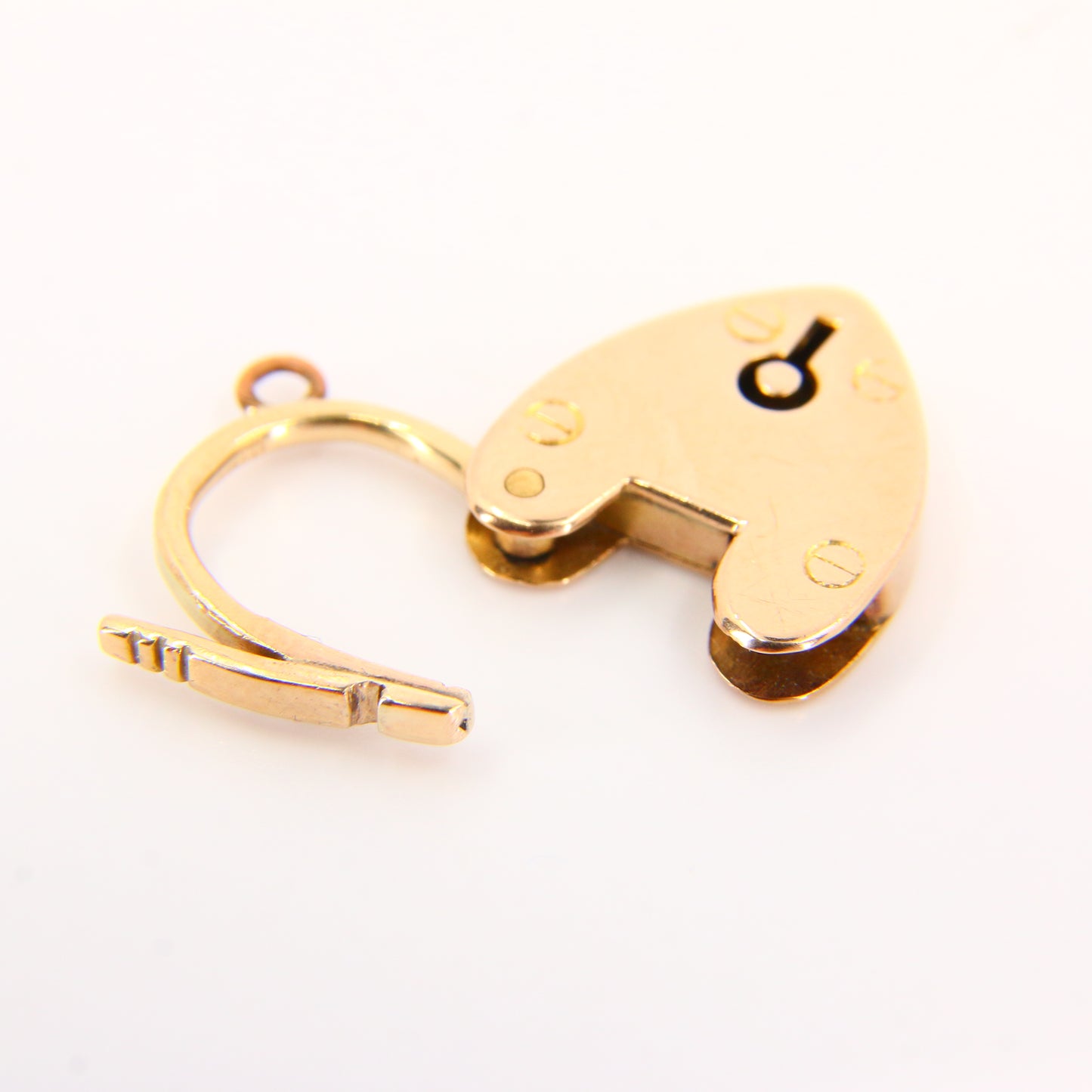 Vintage 9ct Heart Lock Gold Charm Padlock Closer Pendant Solid Gold Gifts Crafts