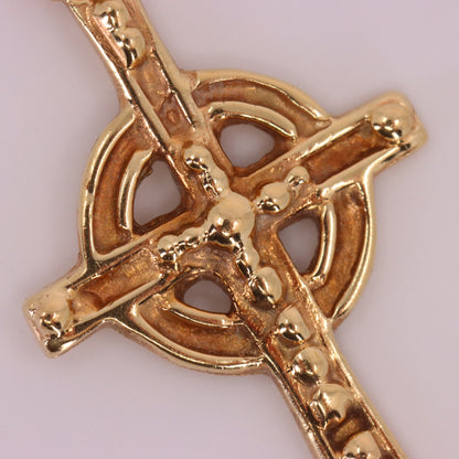 Vintage 9ct Gold Hallmarked Edinburgh Celtic Cross Pendant Christian Charm