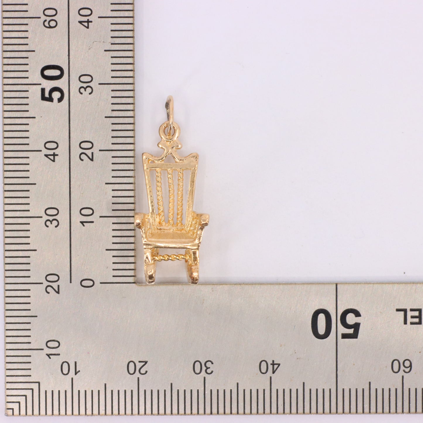 Vintage 9ct Hallmarked Gold Rocking Chair Charm Pendant Yellow Gold