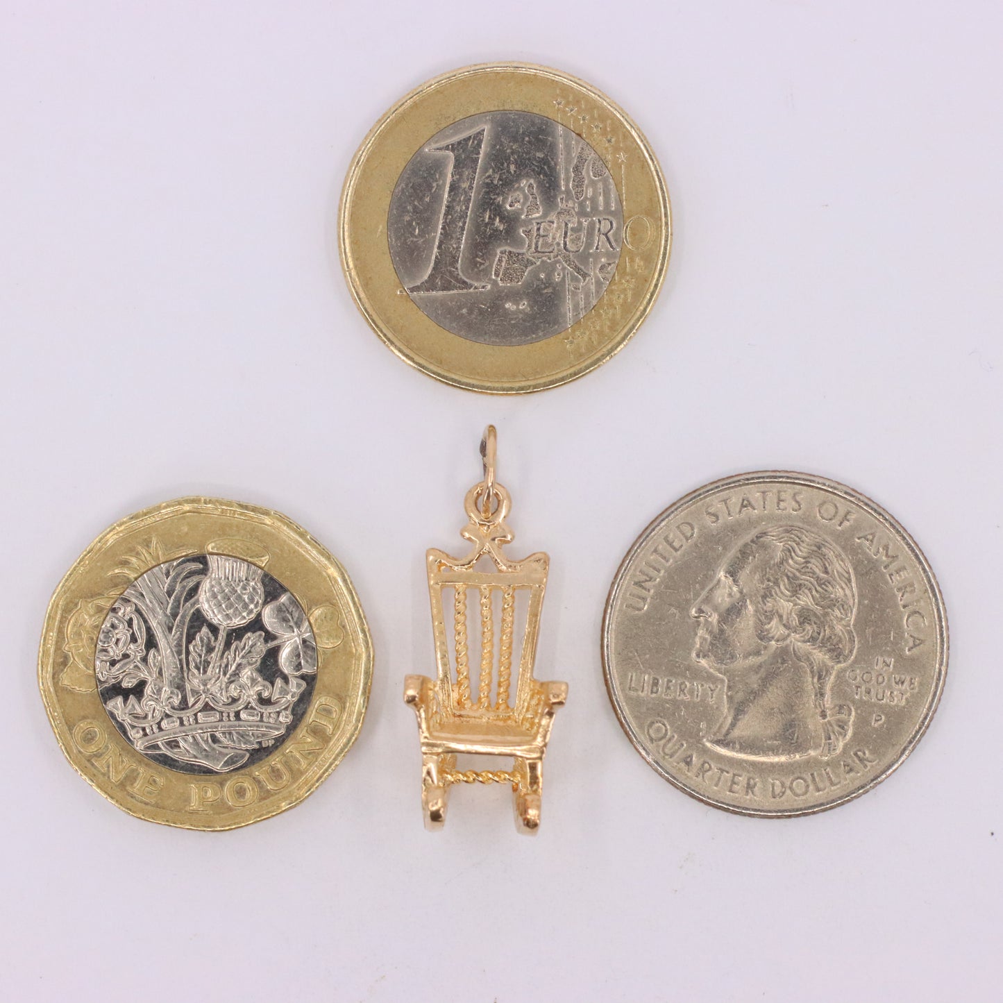 Vintage 9ct Hallmarked Gold Rocking Chair Charm Pendant Yellow Gold