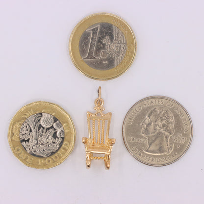 Vintage 9ct Hallmarked Gold Rocking Chair Charm Pendant Yellow Gold