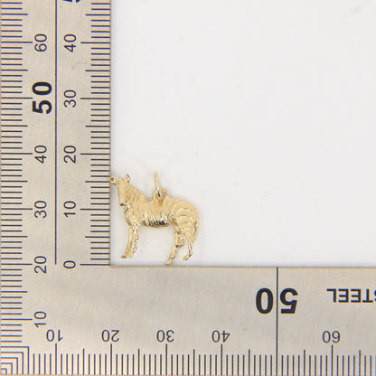 Vintage 9ct Gold Zebra Pendant Yellow Gold Animal Charm Striped Horse Gift