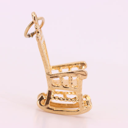 Vintage 9ct Hallmarked Gold Rocking Chair Charm Pendant Yellow Gold